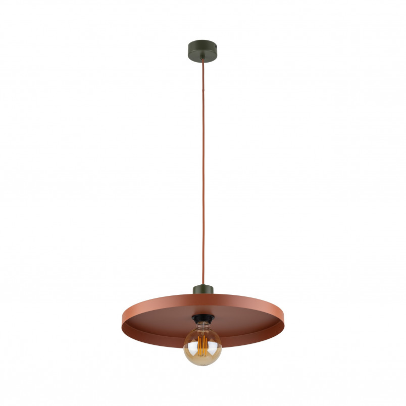 Lampa wisząca z płaskim kloszem Sila Brick Green 40cm ceglana TK Lighting