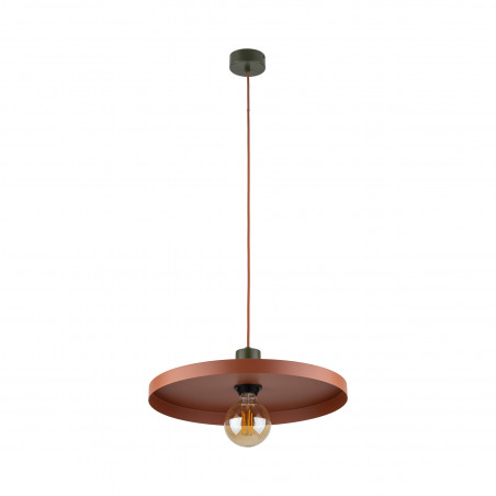 Lampa wisząca z płaskim kloszem Sila Brick Green 40cm ceglana TK Lighting