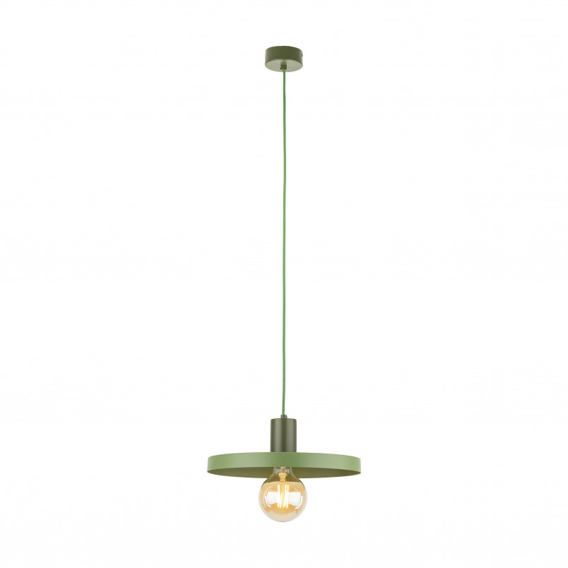 Lampa wisząca z płaskim kloszem Sila Peapod Green 30cm zielona TK Lighting