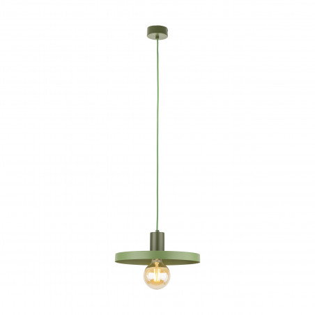Lampa wisząca z płaskim kloszem Sila Peapod Green 30cm zielona TK Lighting