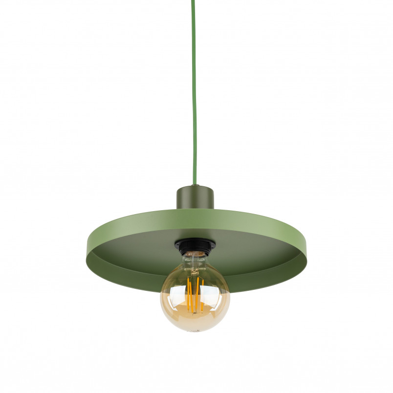 Lampa wisząca z płaskim kloszem Sila Peapod Green 30cm zielona TK Lighting