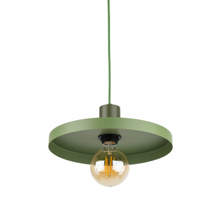 Lampa wisząca z płaskim kloszem Sila Peapod Green 30cm zielona TK Lighting