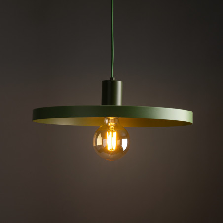 Lampa wisząca z płaskim kloszem Sila Peapod Green 40cm zielona TK Lighting