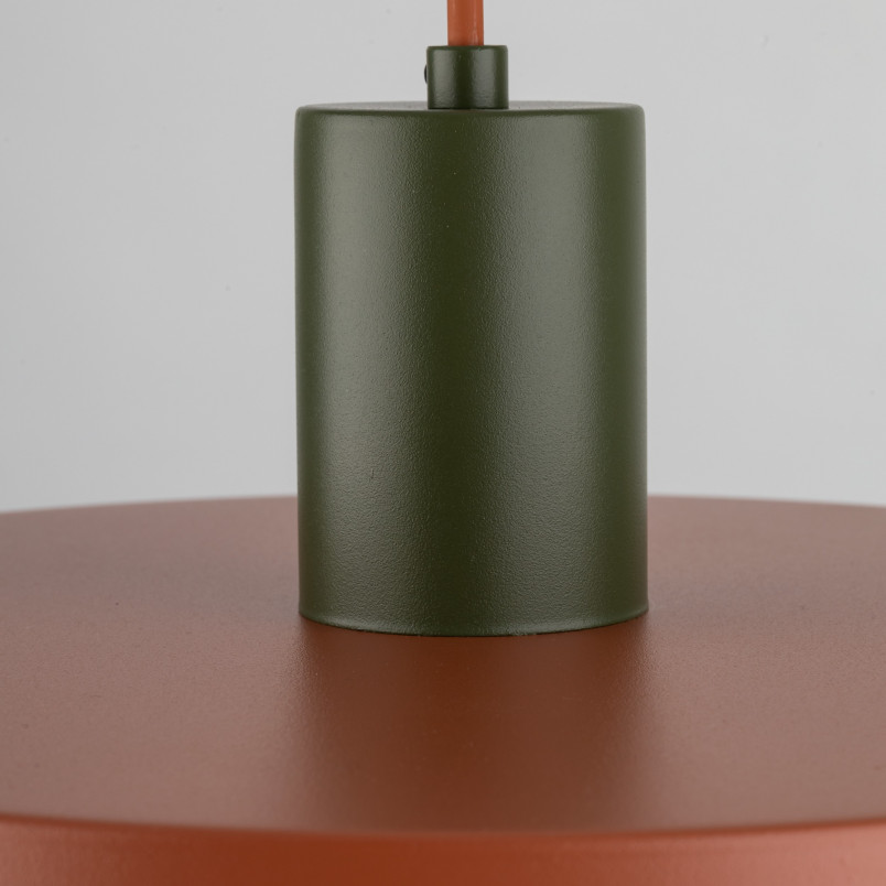 Lampa wisząca z płaskim kloszem Sila Brick Green 30cm ceglana TK Lighting