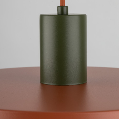 Lampa wisząca z płaskim kloszem Sila Brick Green 30cm ceglana TK Lighting