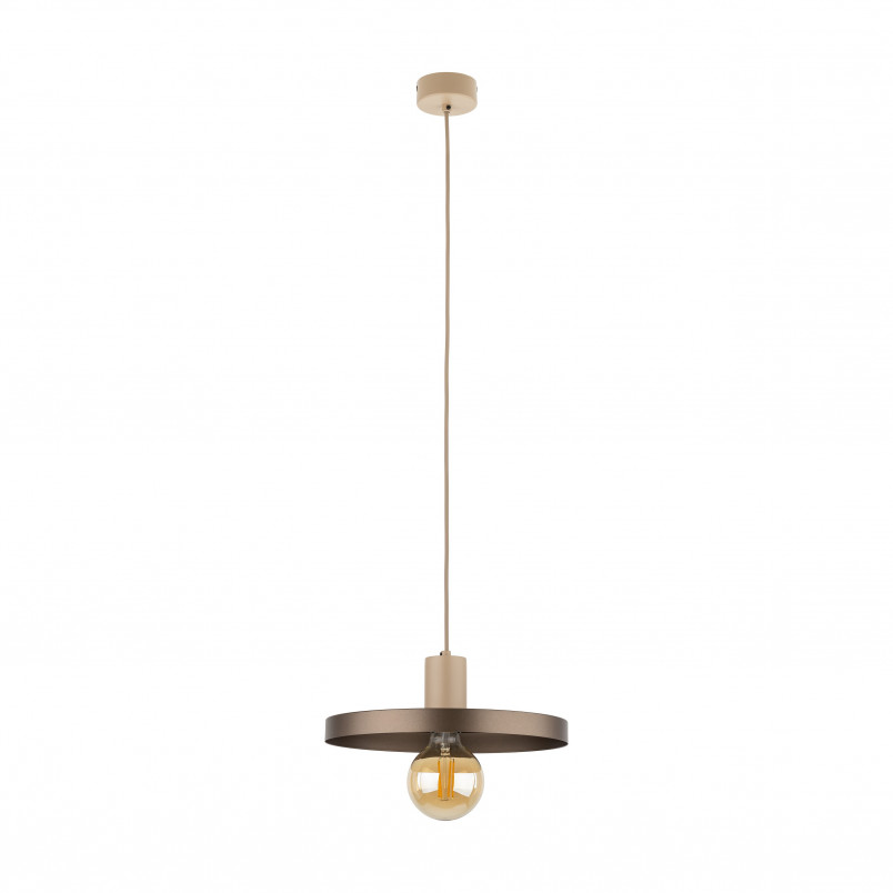 Lampa wisząca z płaskim kloszem Sila Sabia Brown 30cm brązowa TK Lighting