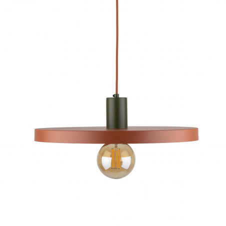 Lampa wisząca z płaskim kloszem Sila Brick Green 40cm ceglana TK Lighting
