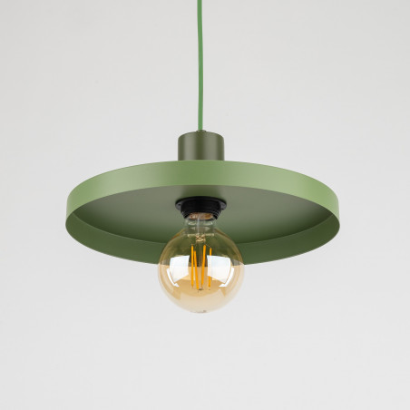 Lampa wisząca z płaskim kloszem Sila Peapod Green 30cm zielona TK Lighting