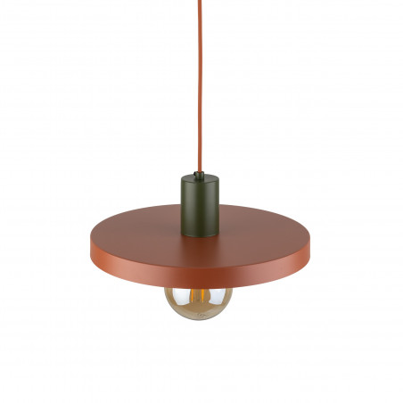 Lampa wisząca z płaskim kloszem Sila Brick Green 30cm ceglana TK Lighting