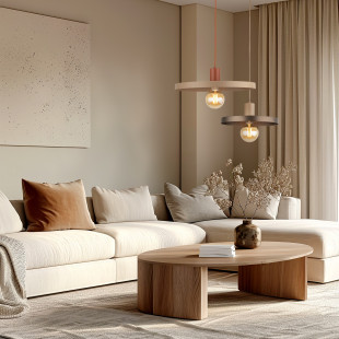 Lampa wisząca z płaskim kloszem Sila Sabia Brown 30cm brązowa TK Lighting