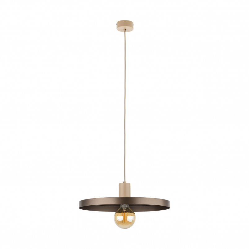 Lampa wisząca z płaskim kloszem Sila Sabia Brown 40cm brązowa TK Lighting