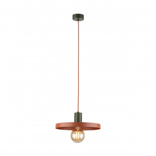 Lampa wisząca z płaskim kloszem Sila Brick Green 30cm ceglana TK Lighting