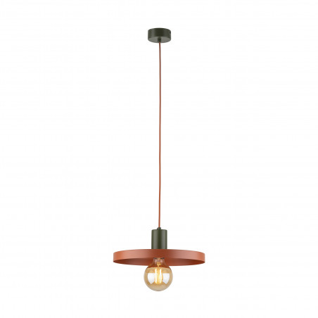 Lampa wisząca z płaskim kloszem Sila Brick Green 30cm ceglana TK Lighting
