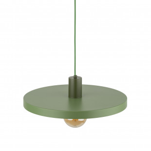 Lampa wisząca z płaskim kloszem Sila Peapod Green 40cm zielona TK Lighting