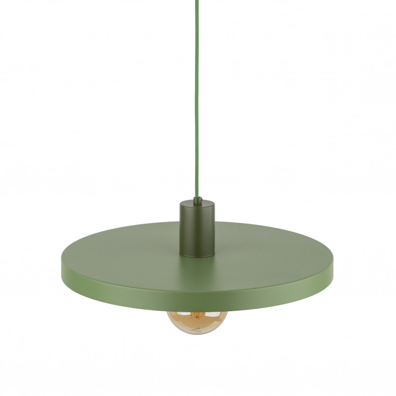 Lampa wisząca z płaskim kloszem Sila Peapod Green 40cm zielona TK Lighting