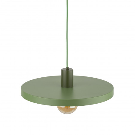 Lampa wisząca z płaskim kloszem Sila Peapod Green 40cm zielona TK Lighting