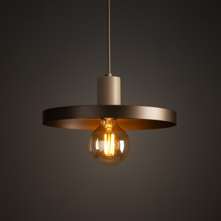 Lampa wisząca z płaskim kloszem Sila Sabia Brown 30cm brązowa TK Lighting