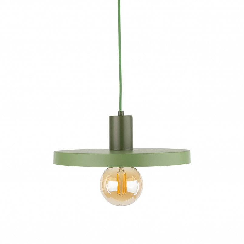Lampa wisząca z płaskim kloszem Sila Peapod Green 30cm zielona TK Lighting