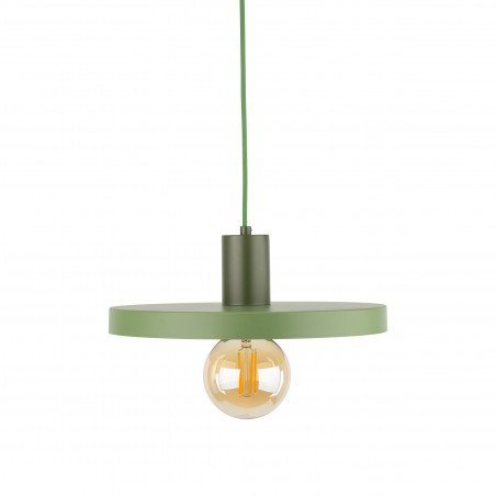 Lampa wisząca z płaskim kloszem Sila Peapod Green 30cm zielona TK Lighting