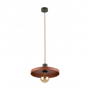Lampa wisząca z płaskim kloszem Sila Brick Green 30cm ceglana TK Lighting