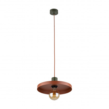 Lampa wisząca z płaskim kloszem Sila Brick Green 30cm ceglana TK Lighting