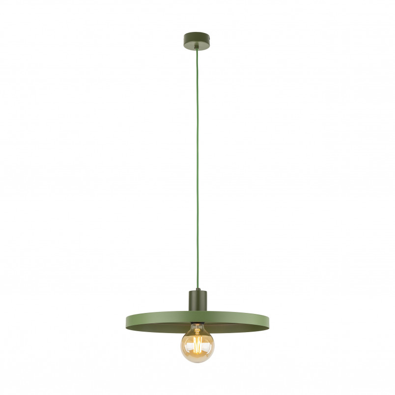 Lampa wisząca z płaskim kloszem Sila Peapod Green 40cm zielona TK Lighting