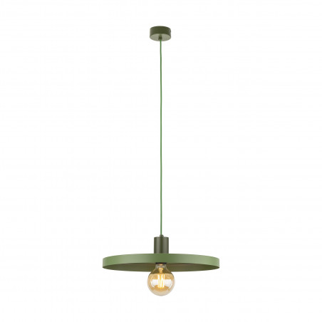 Lampa wisząca z płaskim kloszem Sila Peapod Green 40cm zielona TK Lighting