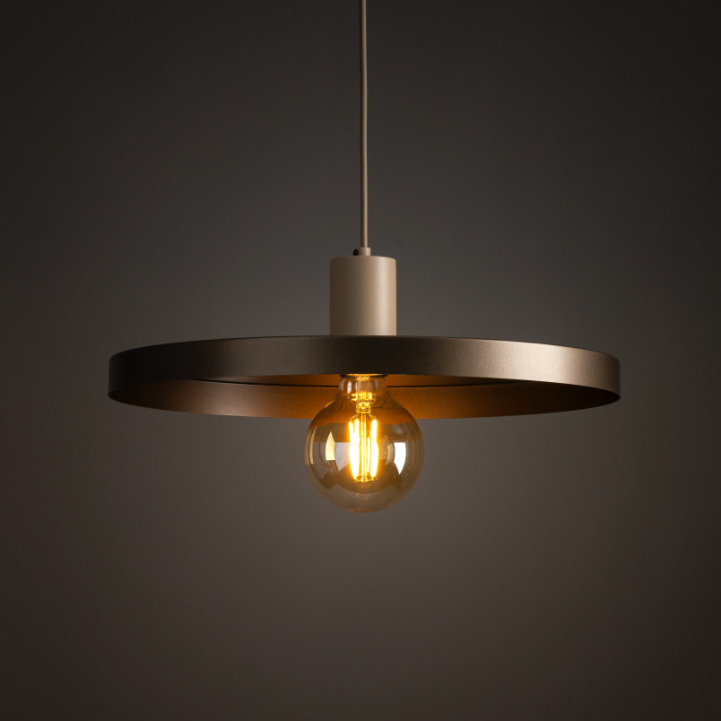 Lampa wisząca z płaskim kloszem Sila Sabia Brown 40cm brązowa TK Lighting