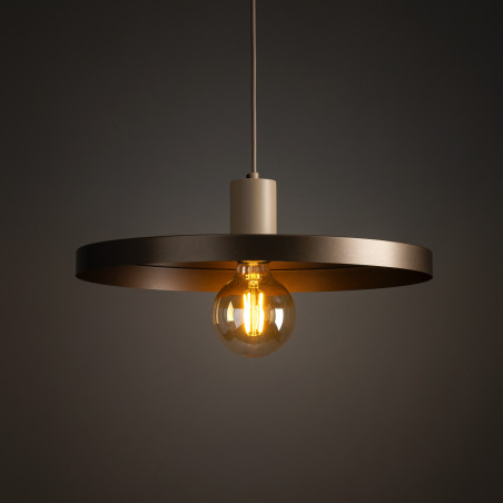 Lampa wisząca z płaskim kloszem Sila Sabia Brown 40cm brązowa TK Lighting