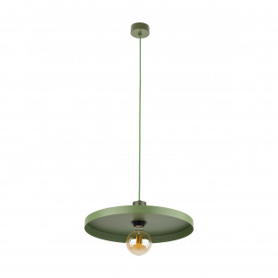 Lampa wisząca z płaskim kloszem Sila Peapod Green 40cm zielona TK Lighting