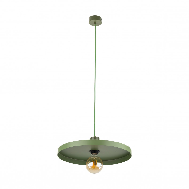 Lampa wisząca z płaskim kloszem Sila Peapod Green 40cm zielona TK Lighting
