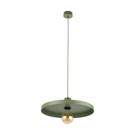 Lampa wisząca z płaskim kloszem Sila Peapod Green 40cm zielona TK Lighting