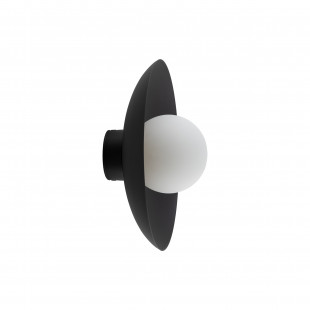 Kinkiet ogrągły ze szklaną kulą Slate 28cm biały / czarny TK Lighting
