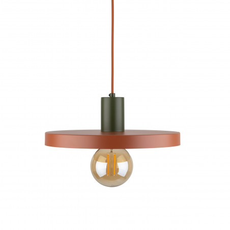 Lampa wisząca z płaskim kloszem Sila Brick Green 30cm ceglana TK Lighting