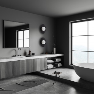 Kinkiet ogrągły ze szklaną kulą Slate 28cm biały / czarny TK Lighting
