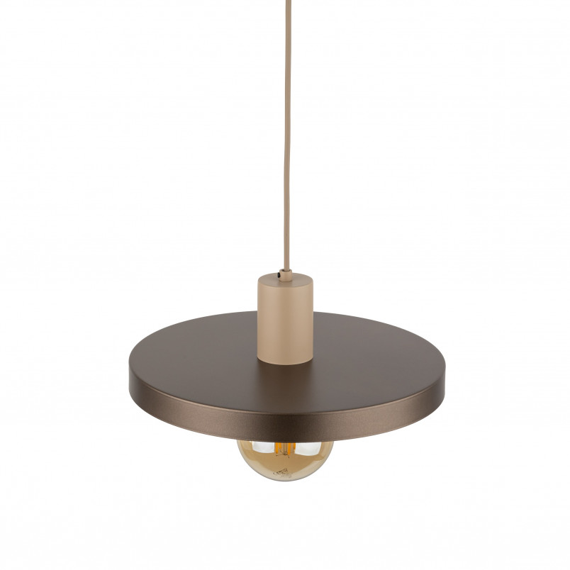 Lampa wisząca z płaskim kloszem Sila Sabia Brown 30cm brązowa TK Lighting