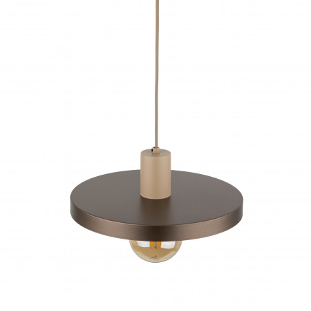 Lampa wisząca z płaskim kloszem Sila Sabia Brown 30cm brązowa TK Lighting