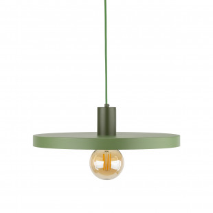 Lampa wisząca z płaskim kloszem Sila Peapod Green 40cm zielona TK Lighting