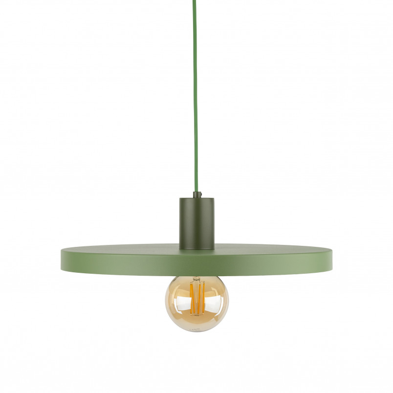 Lampa wisząca z płaskim kloszem Sila Peapod Green 40cm zielona TK Lighting