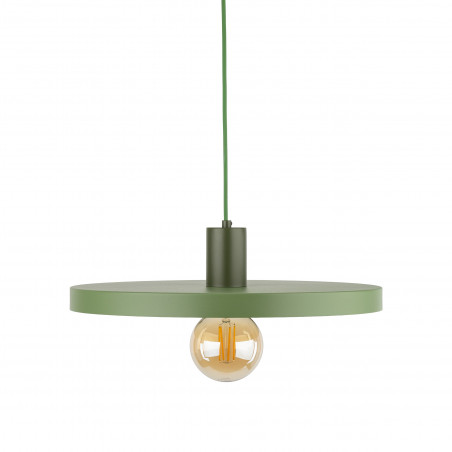 Lampa wisząca z płaskim kloszem Sila Peapod Green 40cm zielona TK Lighting