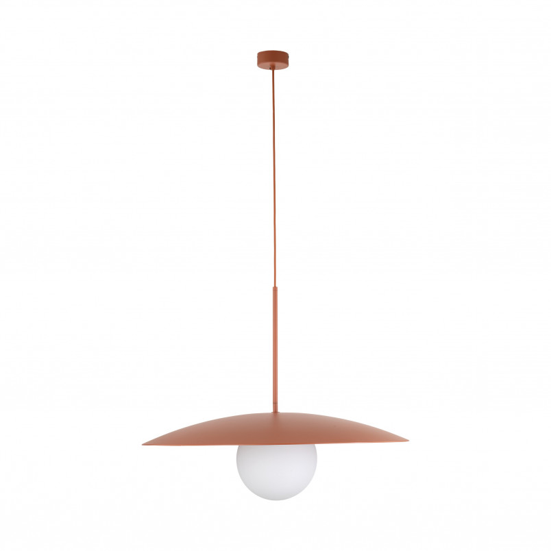 Lampa wisząca metalowa ze szklaną kulą Slate 65cm biały / ceglany TK Lighting