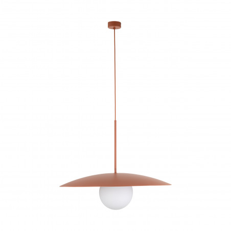 Lampa wisząca metalowa ze szklaną kulą Slate 65cm biały / ceglany TK Lighting