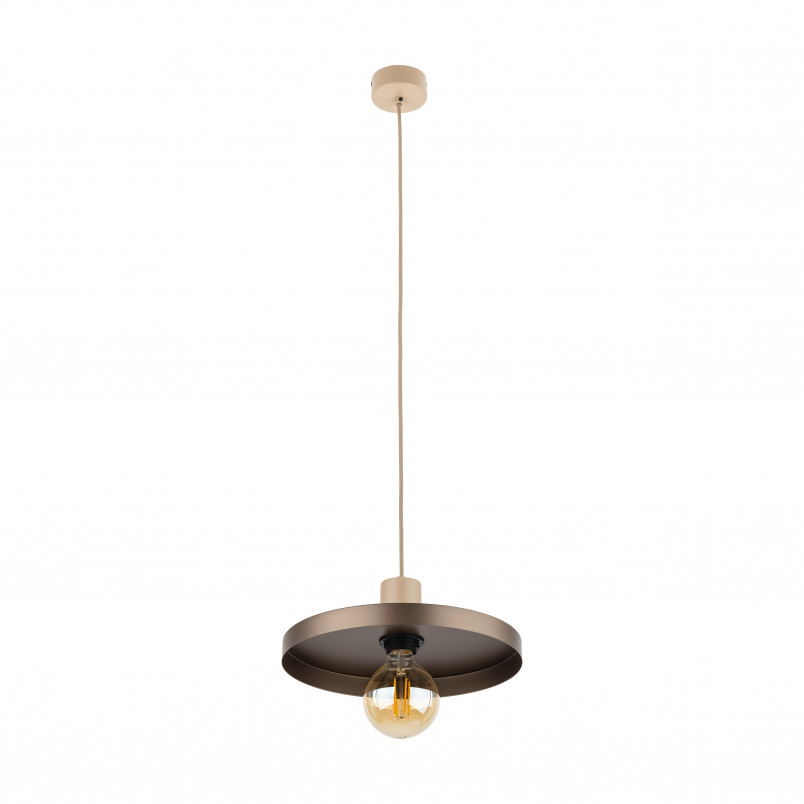 Lampa wisząca z płaskim kloszem Sila Sabia Brown 30cm brązowa TK Lighting