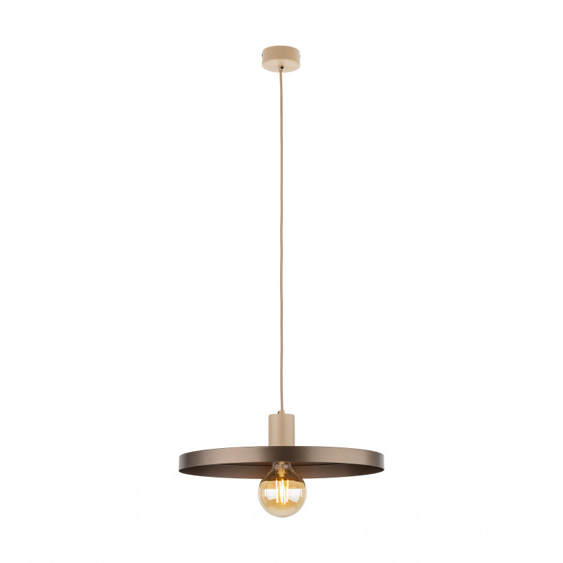 Lampa wisząca z płaskim kloszem Sila Sabia Brown 40cm brązowa TK Lighting