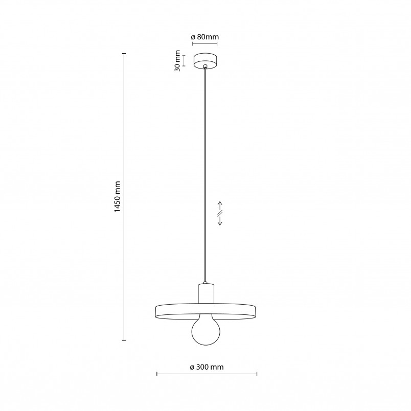 Lampa wisząca z płaskim kloszem Sila Sabia Brown 30cm brązowa TK Lighting