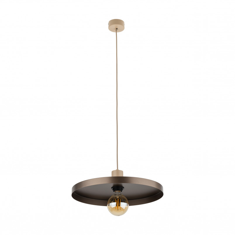 Lampa wisząca z płaskim kloszem Sila Sabia Brown 40cm brązowa TK Lighting