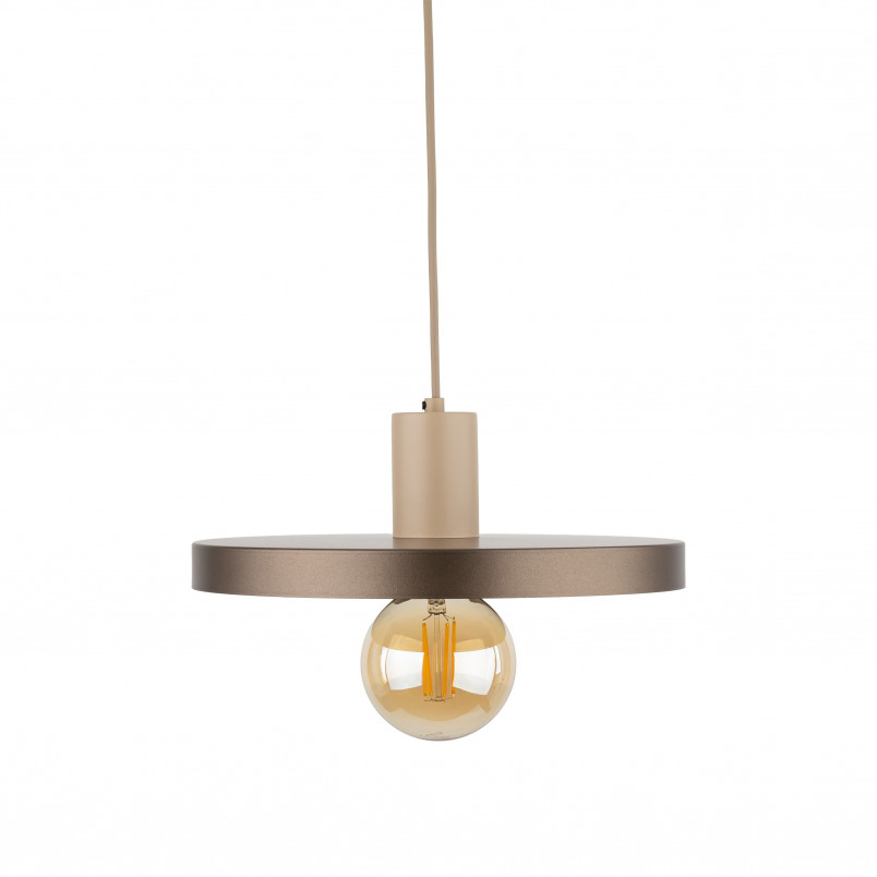Lampa wisząca z płaskim kloszem Sila Sabia Brown 30cm brązowa TK Lighting
