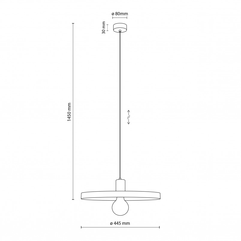 Lampa wisząca z płaskim kloszem Sila Sabia Brown 40cm brązowa TK Lighting
