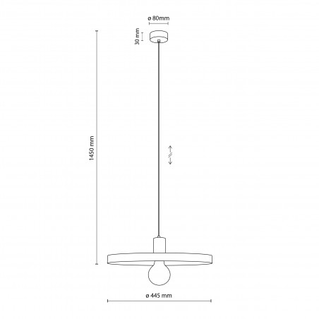 Lampa wisząca z płaskim kloszem Sila Sabia Brown 40cm brązowa TK Lighting