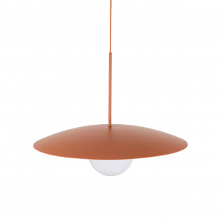 Lampa wisząca metalowa ze szklaną kulą Slate 65cm biały / ceglany TK Lighting